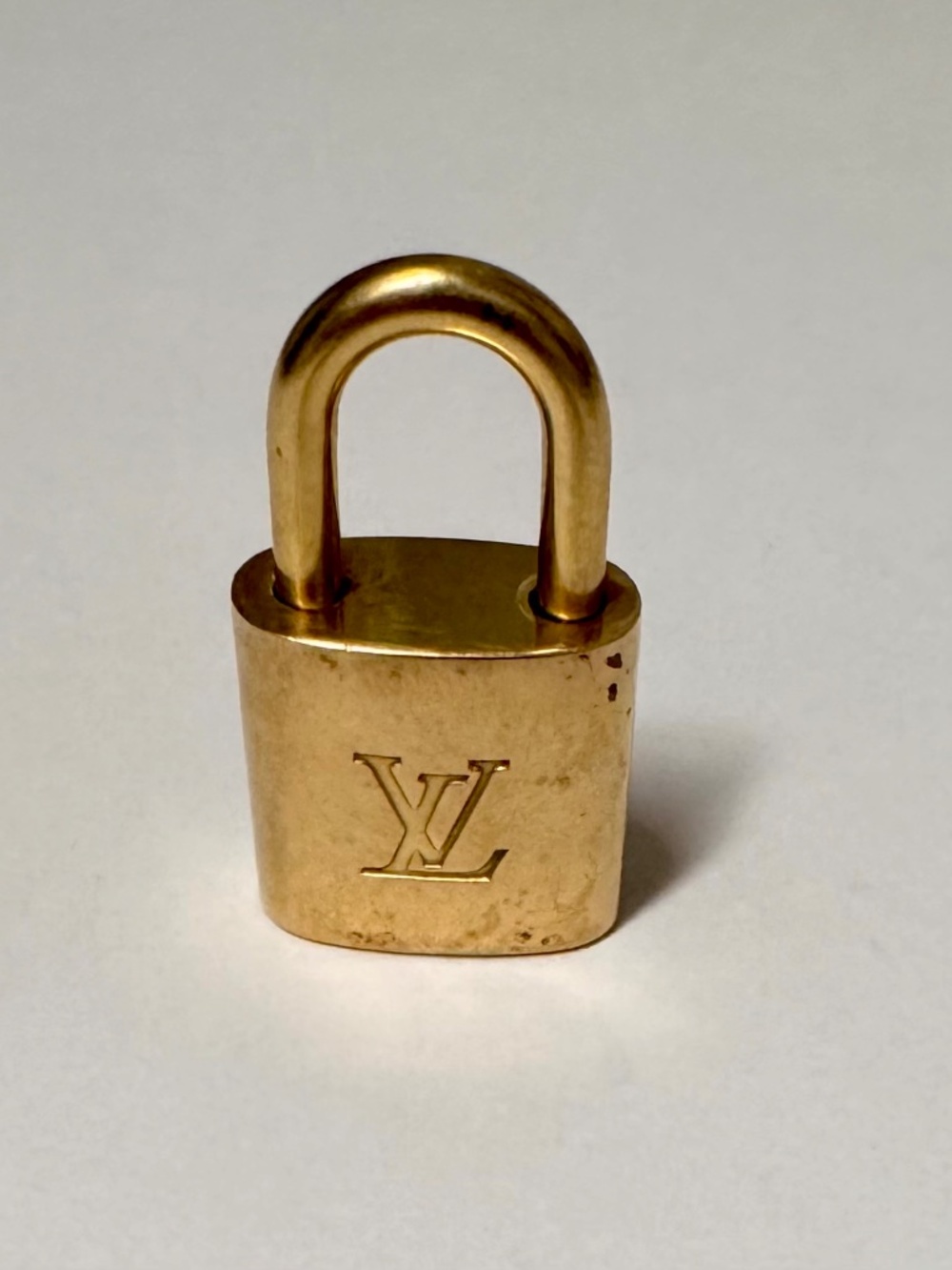 Louis Vuitton Lock & Key #345 Vintage Gold Padlock Authentic